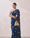 Mohey Women Teal Blue Patterned Saree image number 0