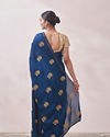 Mohey Women Teal Blue Patterned Saree