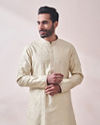 Vanilla Cream Jacquard Kurta Set