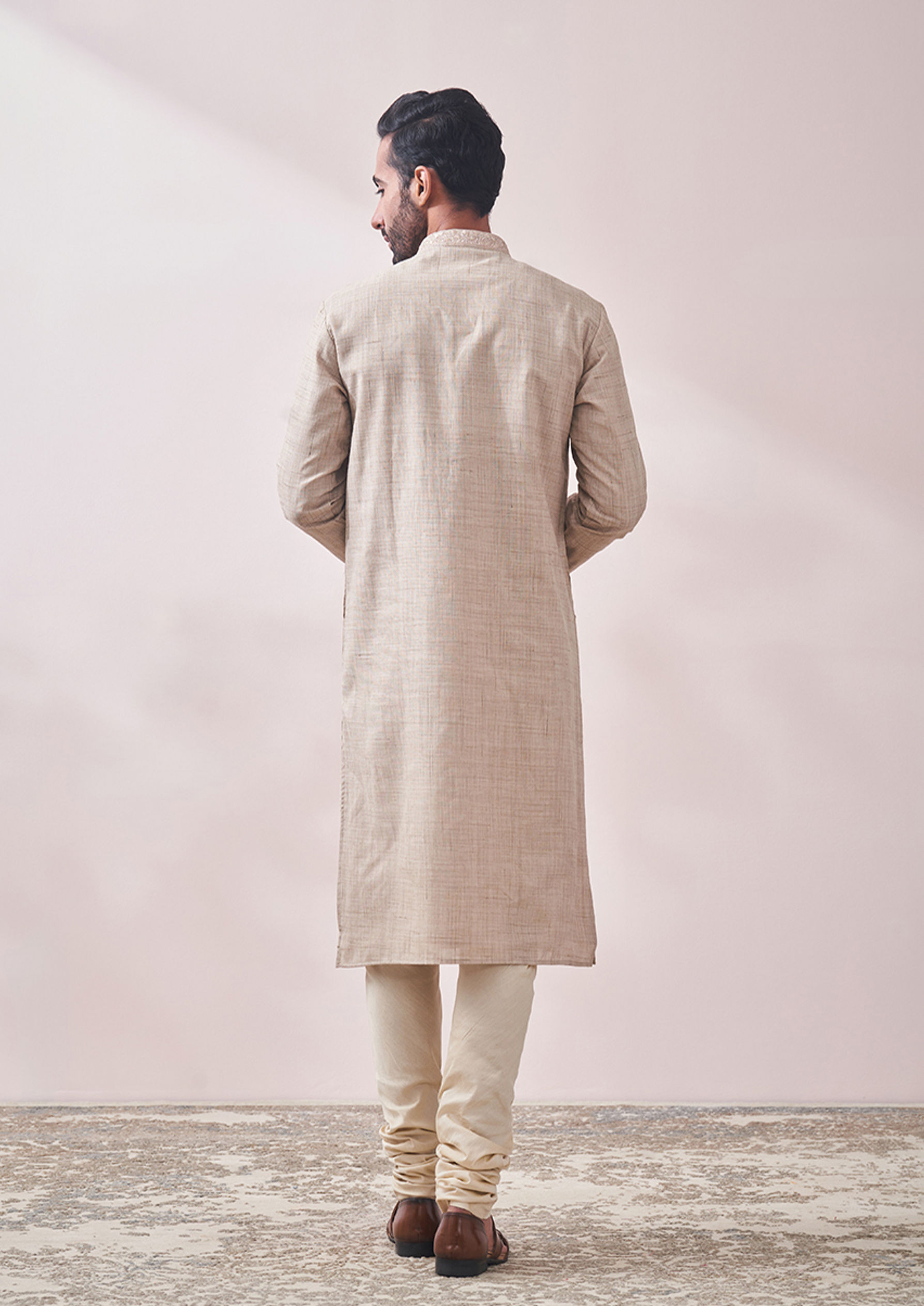 Twamev Men Classy Off White Kurta Set