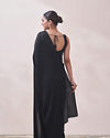 Mohey Women Black Self Design Saree