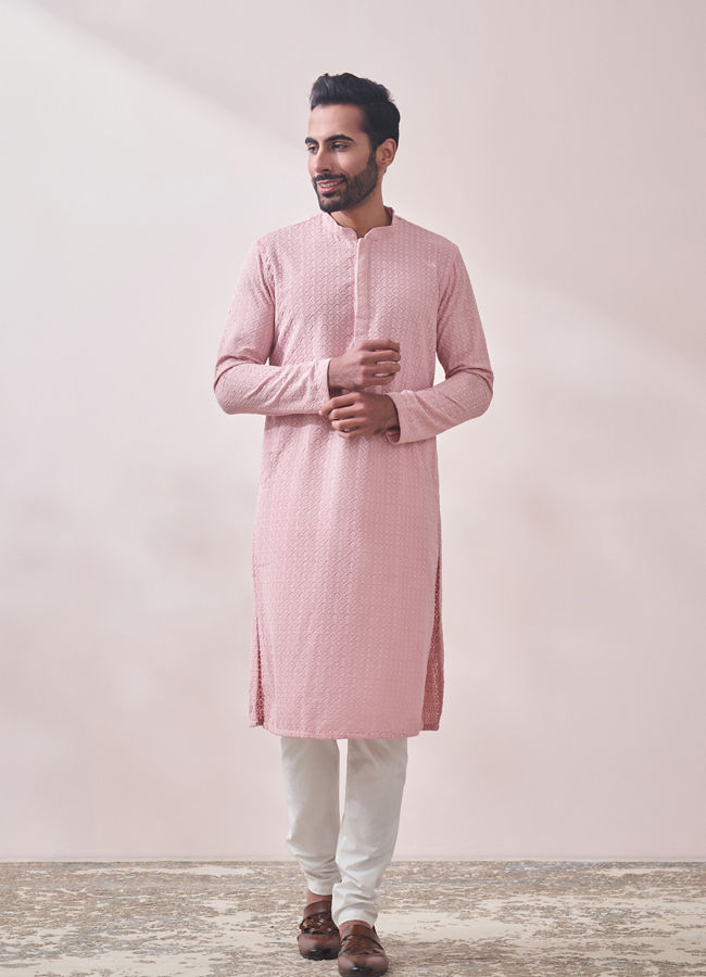 Rani Pink Kurta Set image number 1