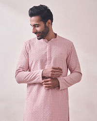 Manyavar Men Rani Pink Kurta Set