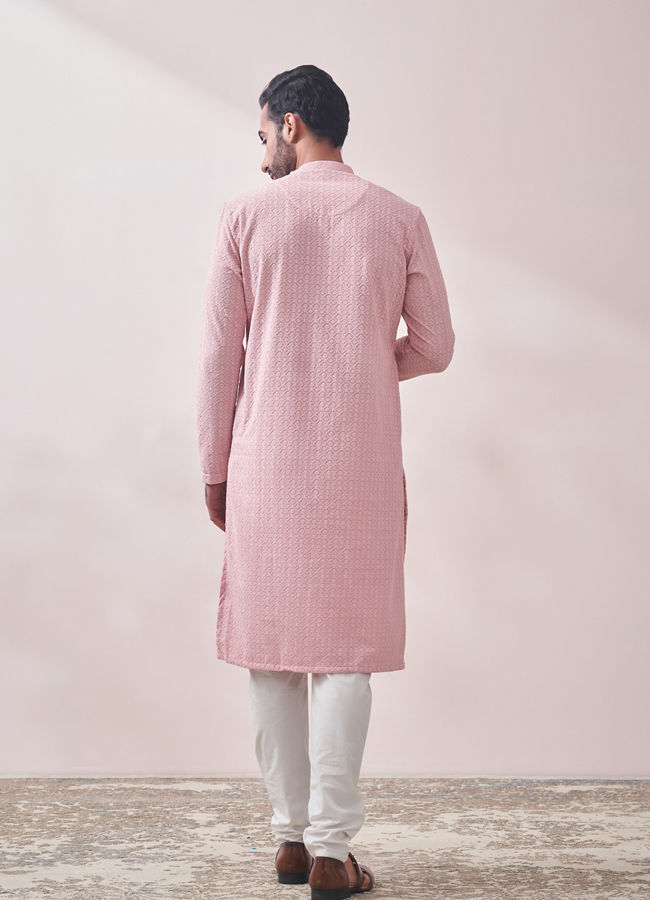 Manyavar Men Rani Pink Kurta Set