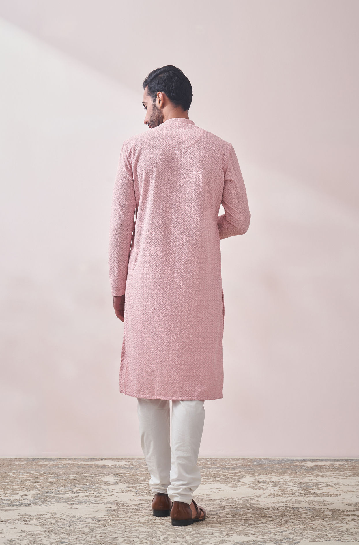 Rani Pink Kurta Set image number 4