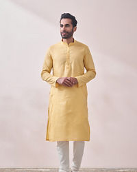 Manyavar Men Classy Yellow Kurta Set