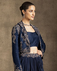 Twamev Women Vintage Indigo Blue Ensemble Indo Western