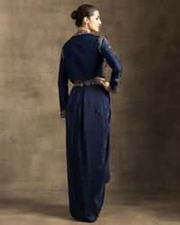 Twamev Women Vintage Indigo Blue Ensemble Indo Western