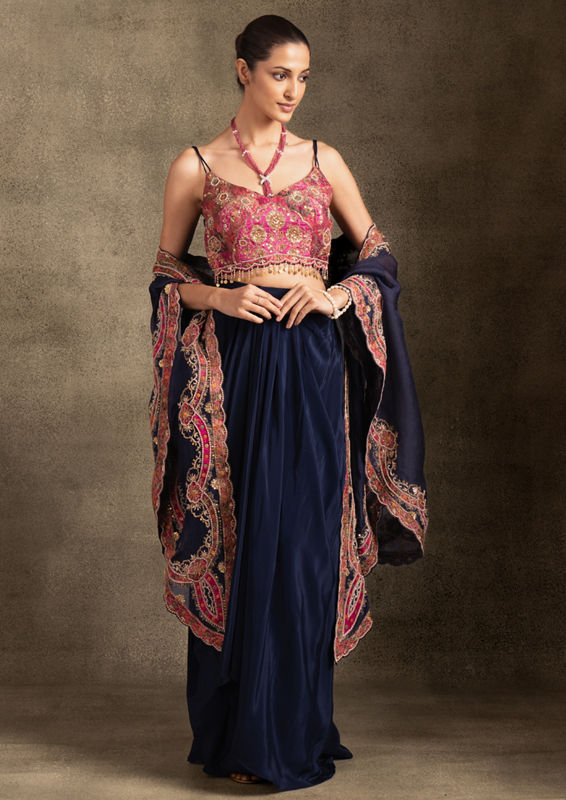 Twamev Women Indigo Splendour Indo Western