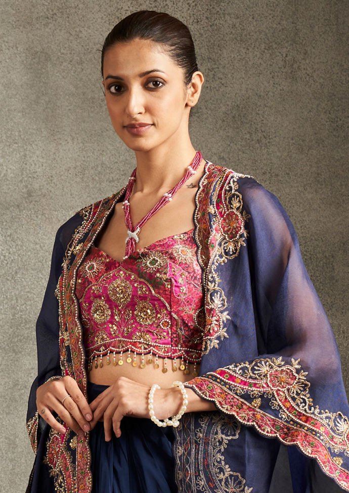 Twamev Women Indigo Splendour Indo Western