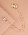 Manyavar Men Baby Pink Pearl Embedded Chain Brooch