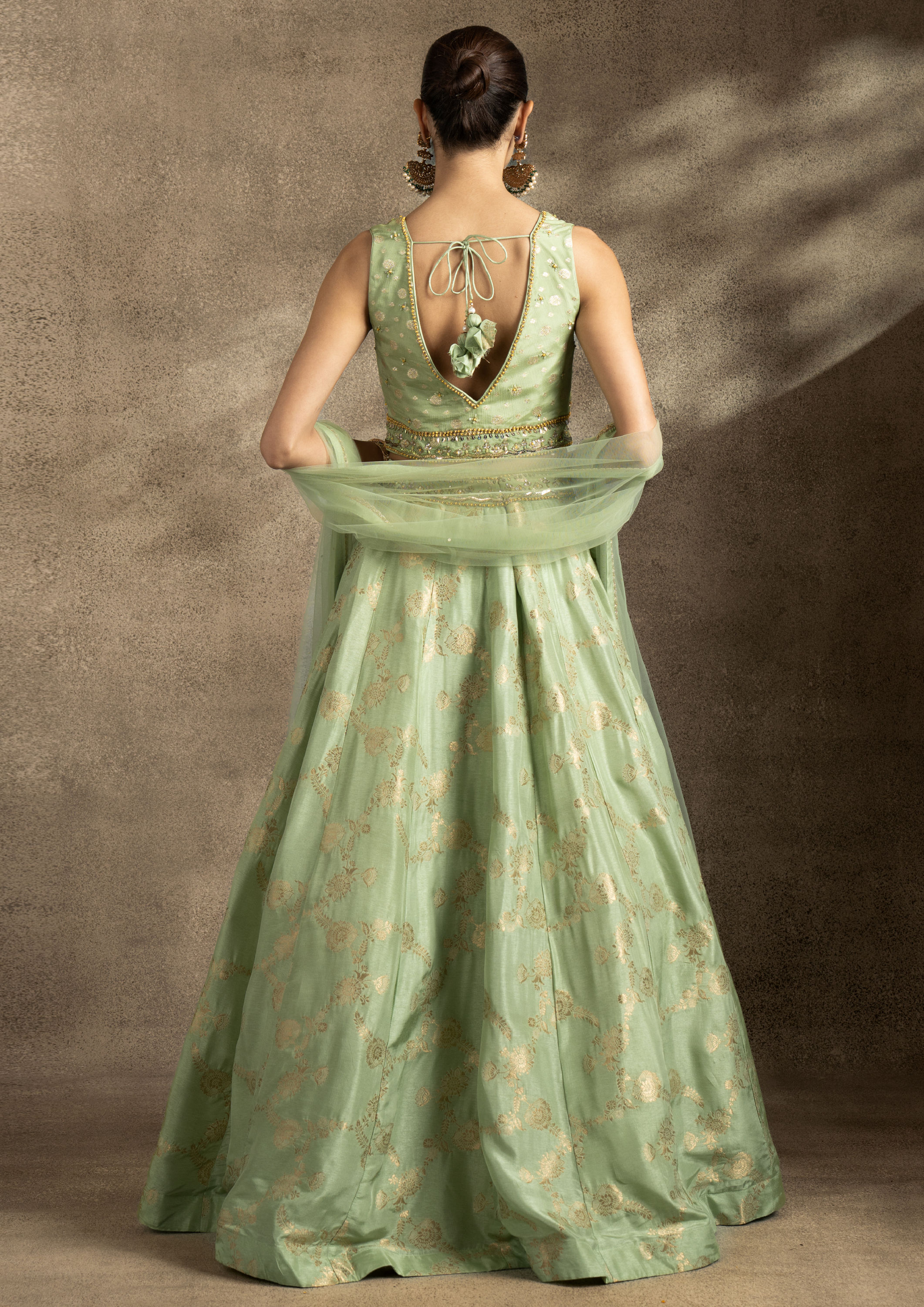 Twamev Women Emerald Elegance Lehenga