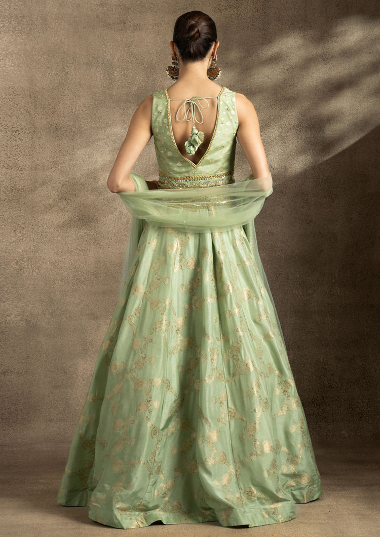 Twamev Women Emerald Elegance Lehenga