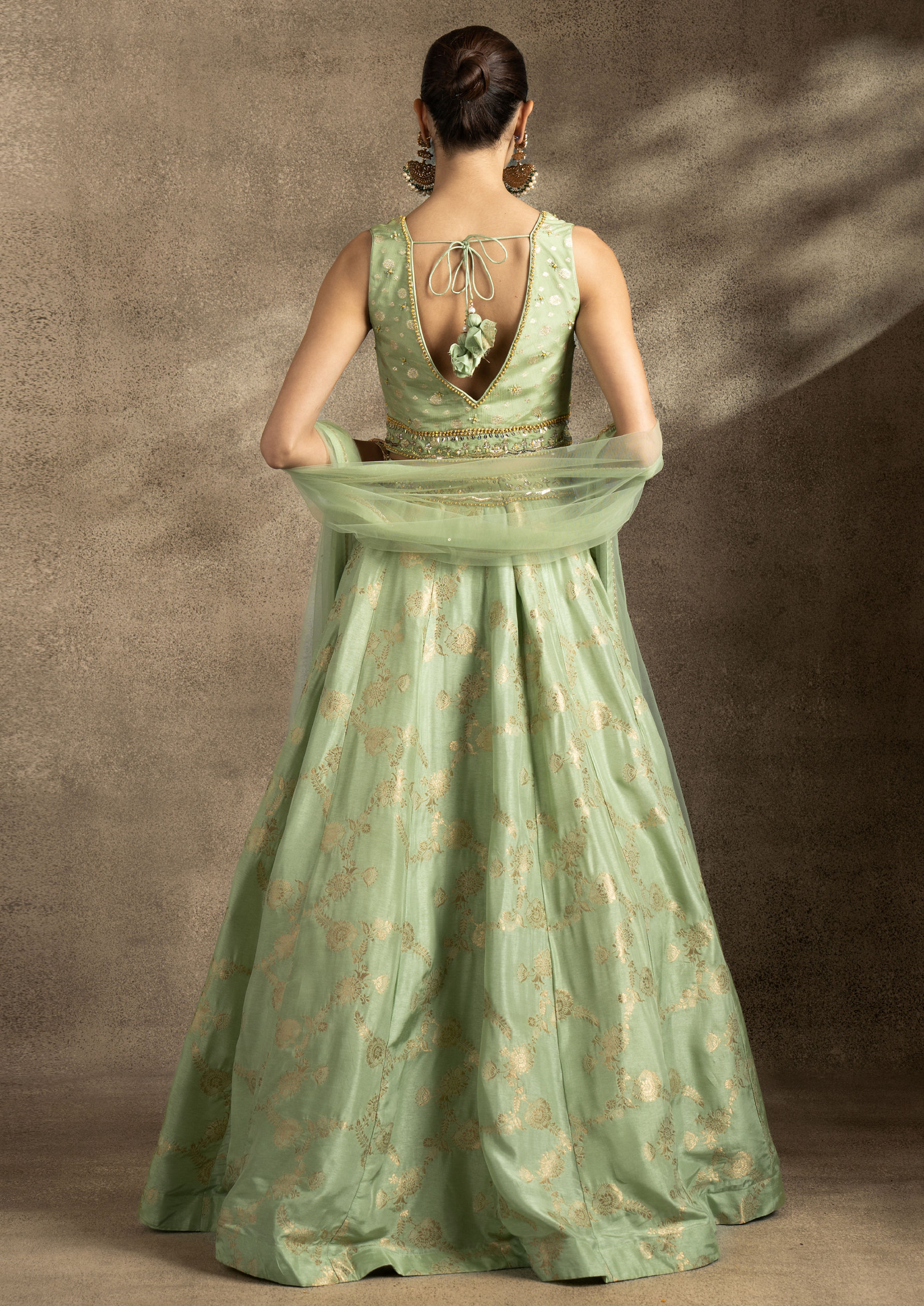 Twamev Women Emerald Elegance Lehenga