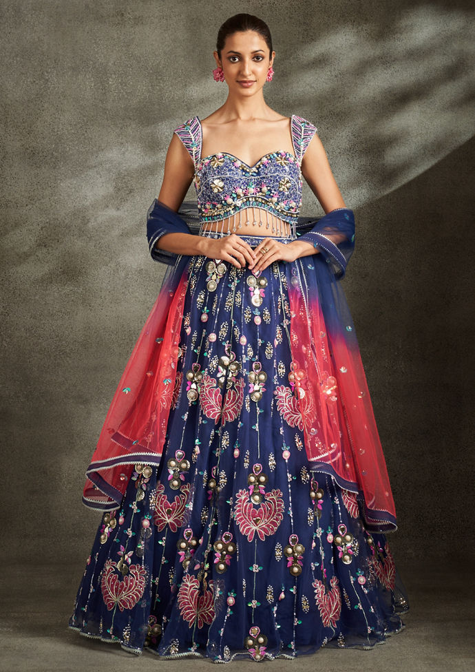 Twamev Women Indigo Delight Lehenga
