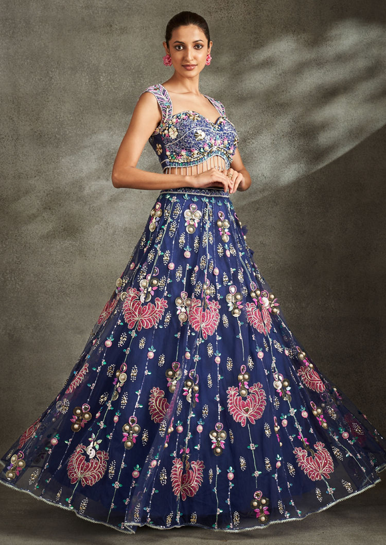 Twamev Women Indigo Delight Lehenga