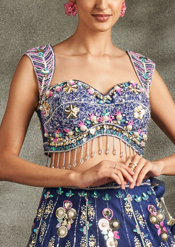 Twamev Women Indigo Delight Lehenga