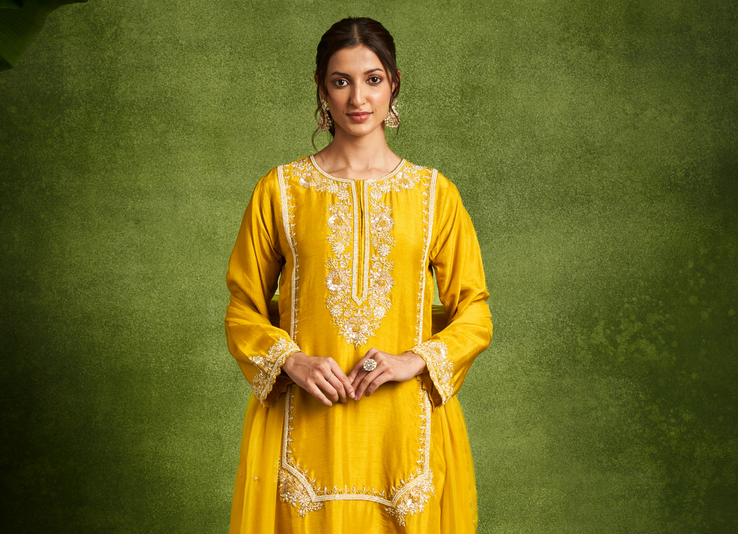 Twamev Women Emerald Elegance Stitched Suit