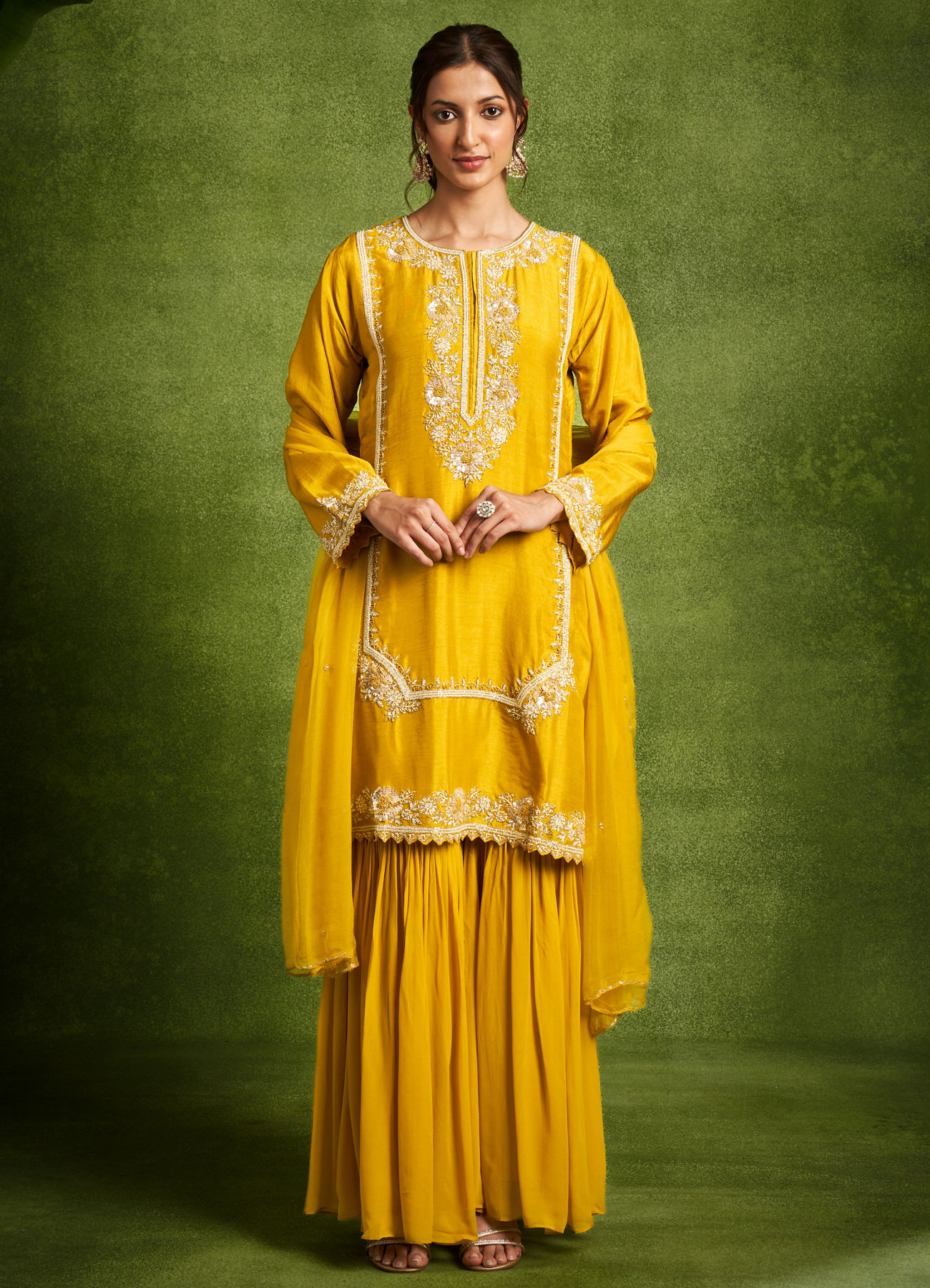 Twamev Women Emerald Elegance Stitched Suit