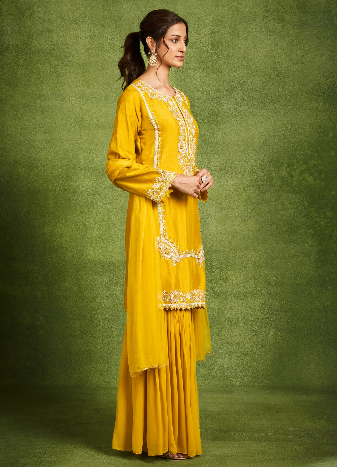 Twamev Women Emerald Elegance Stitched Suit