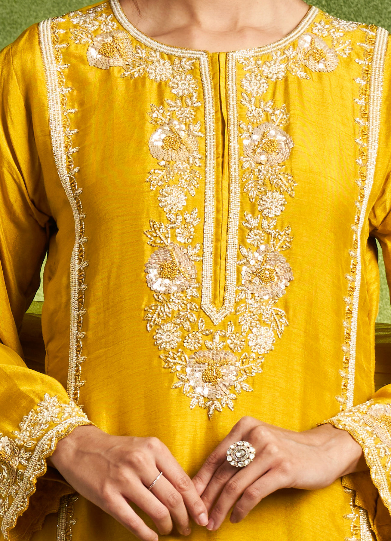 Twamev Women Emerald Elegance Stitched Suit