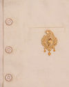 Manyavar Men Amber Yellow Stone Embedded Paisely Brooch