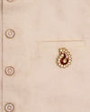 Manyavar Men Ruby Red Stone Embedded Paisley Brooch