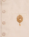 Manyavar Men Amber Yellow Stone Embedded Drop Shaped Brooch