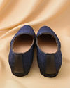 Manyavar Men Royal Blue Self Embroidered Loafer Style Juti