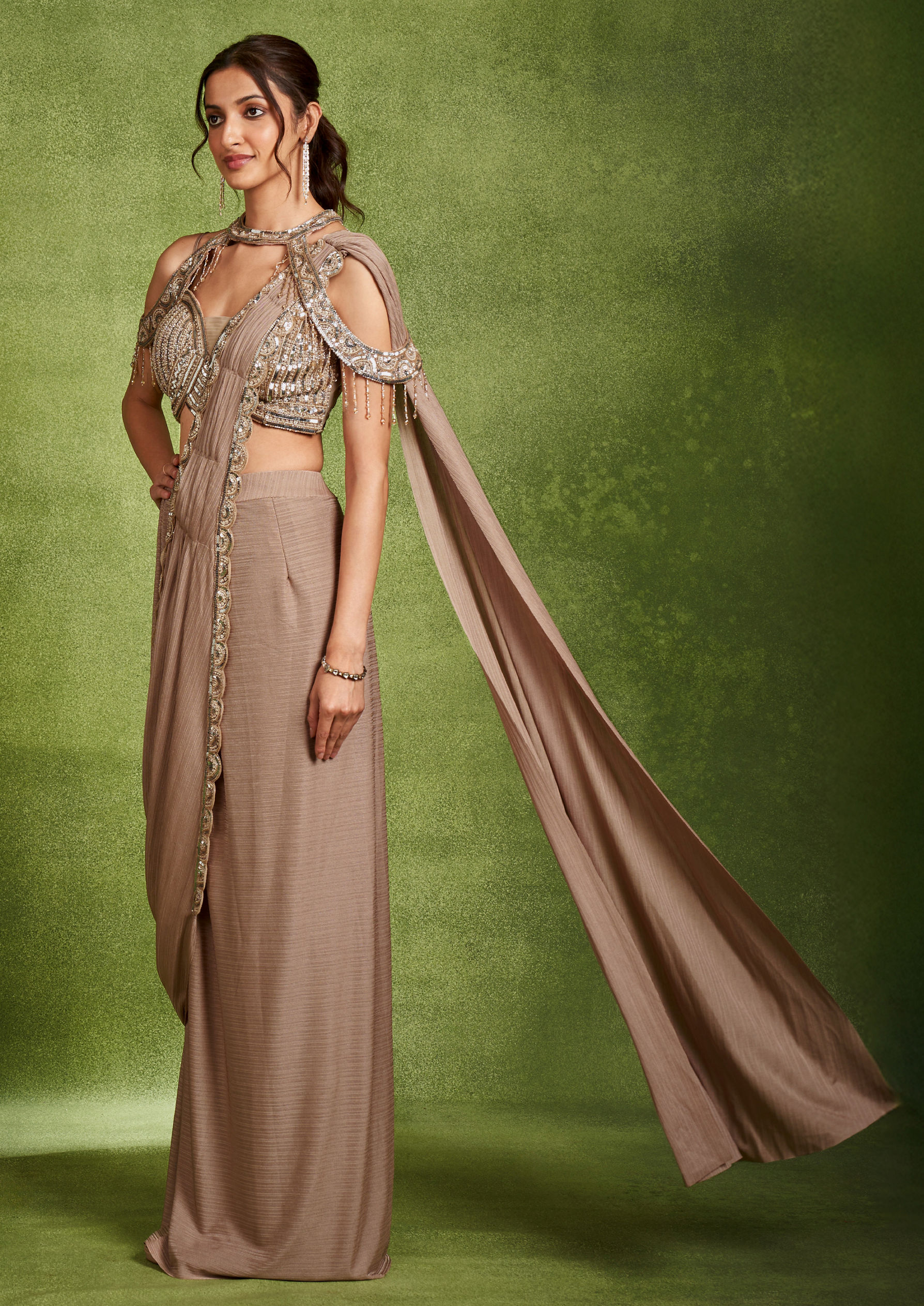 Twamev Women Fawn Radiance Glory Saree