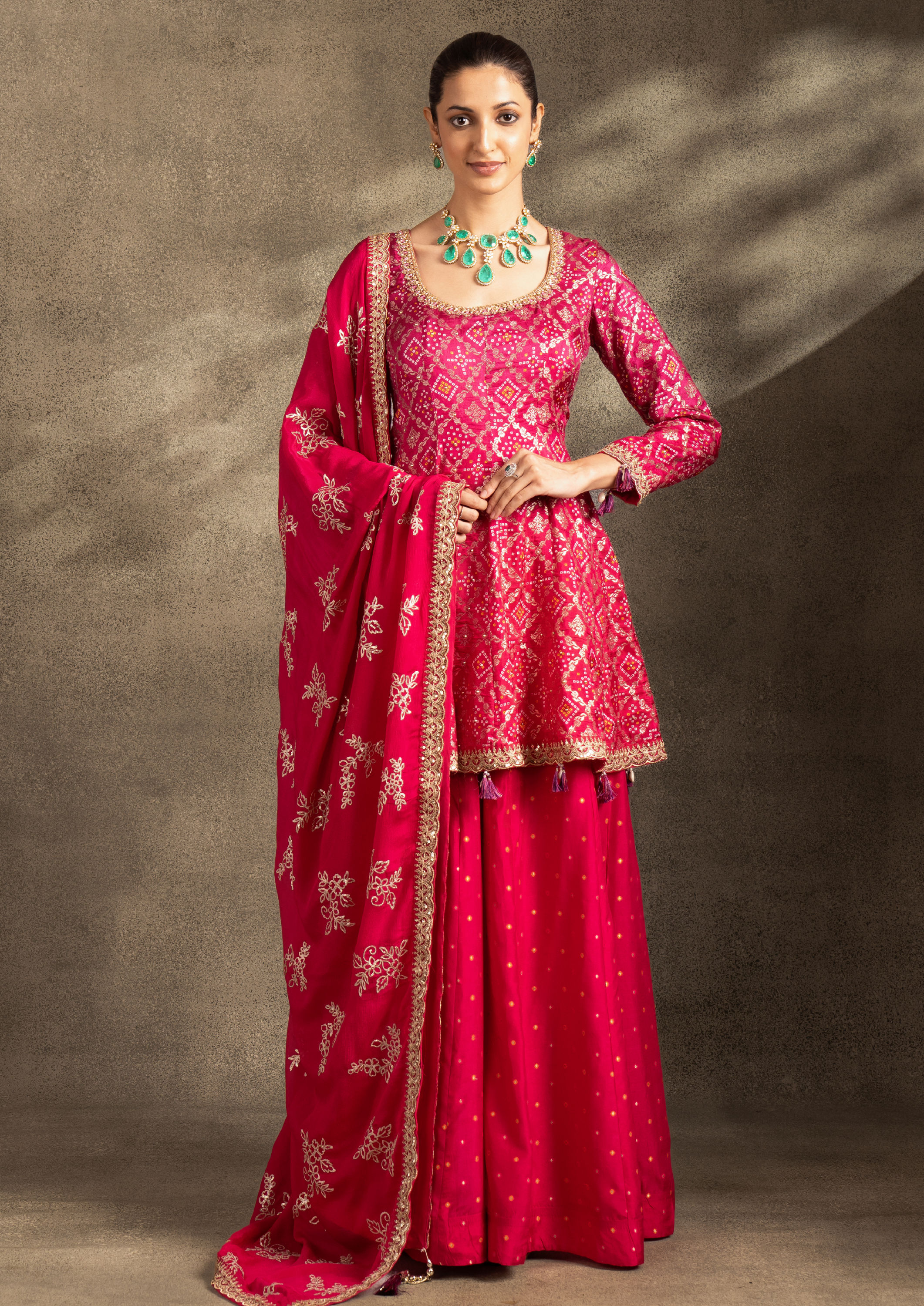 Twamev Women Pink Celebration Resplendence Stitched Suit