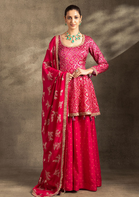 Twamev Women Pink Celebration Resplendence Stitched Suit
