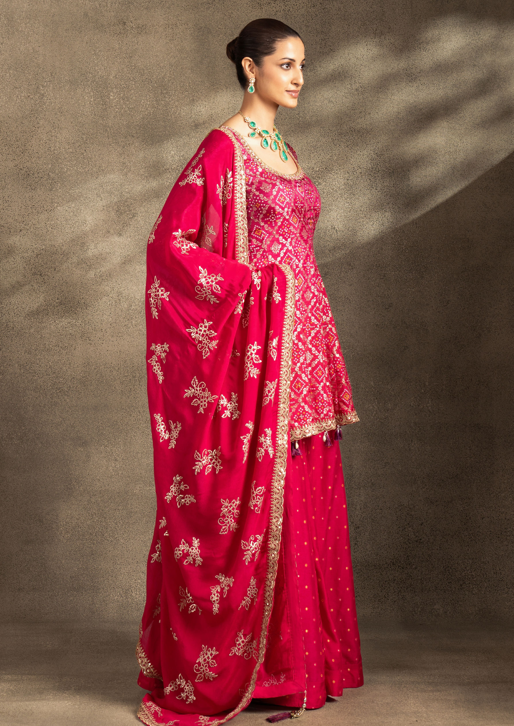 Twamev Women Pink Celebration Resplendence Stitched Suit