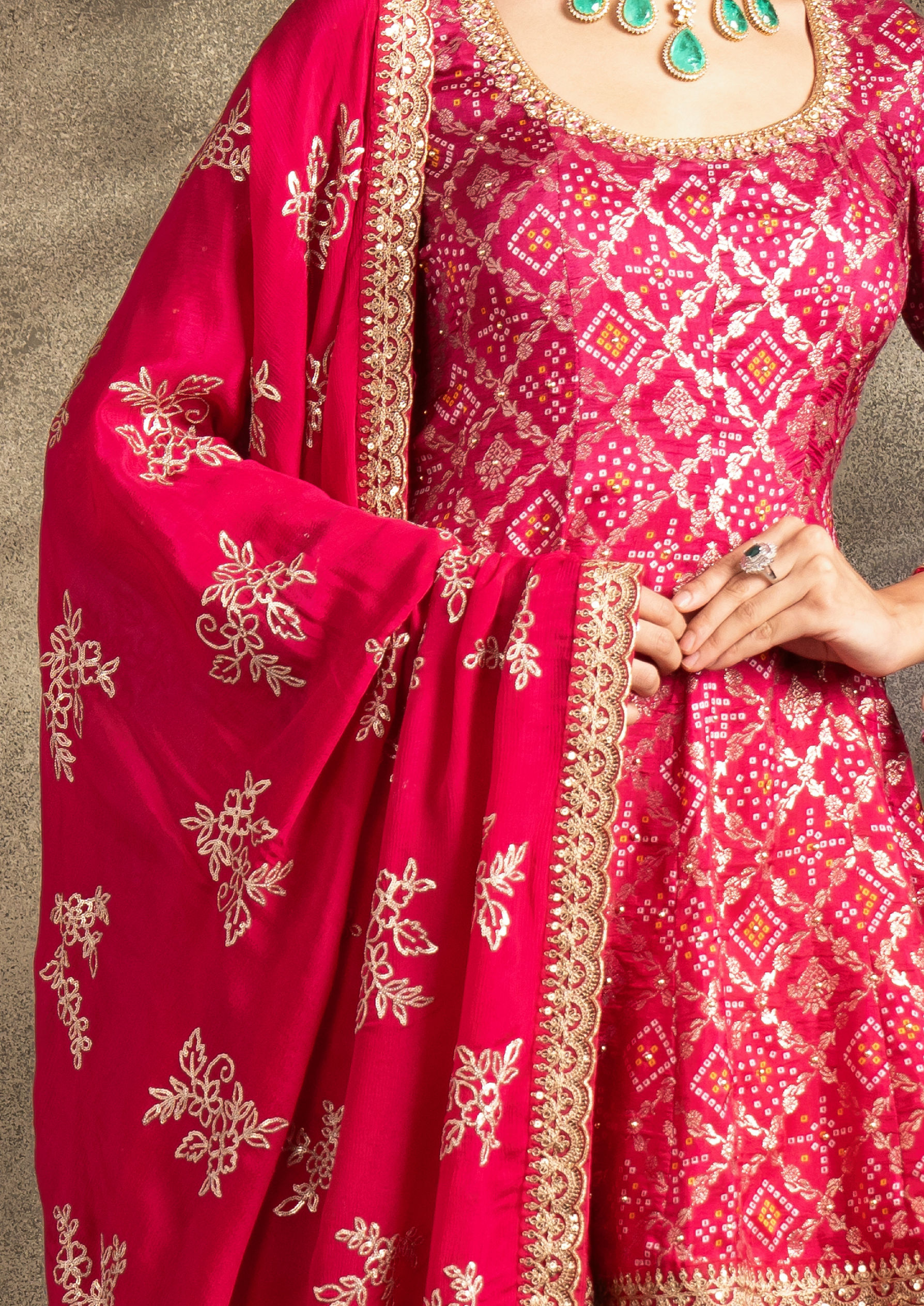 Twamev Women Pink Celebration Resplendence Stitched Suit