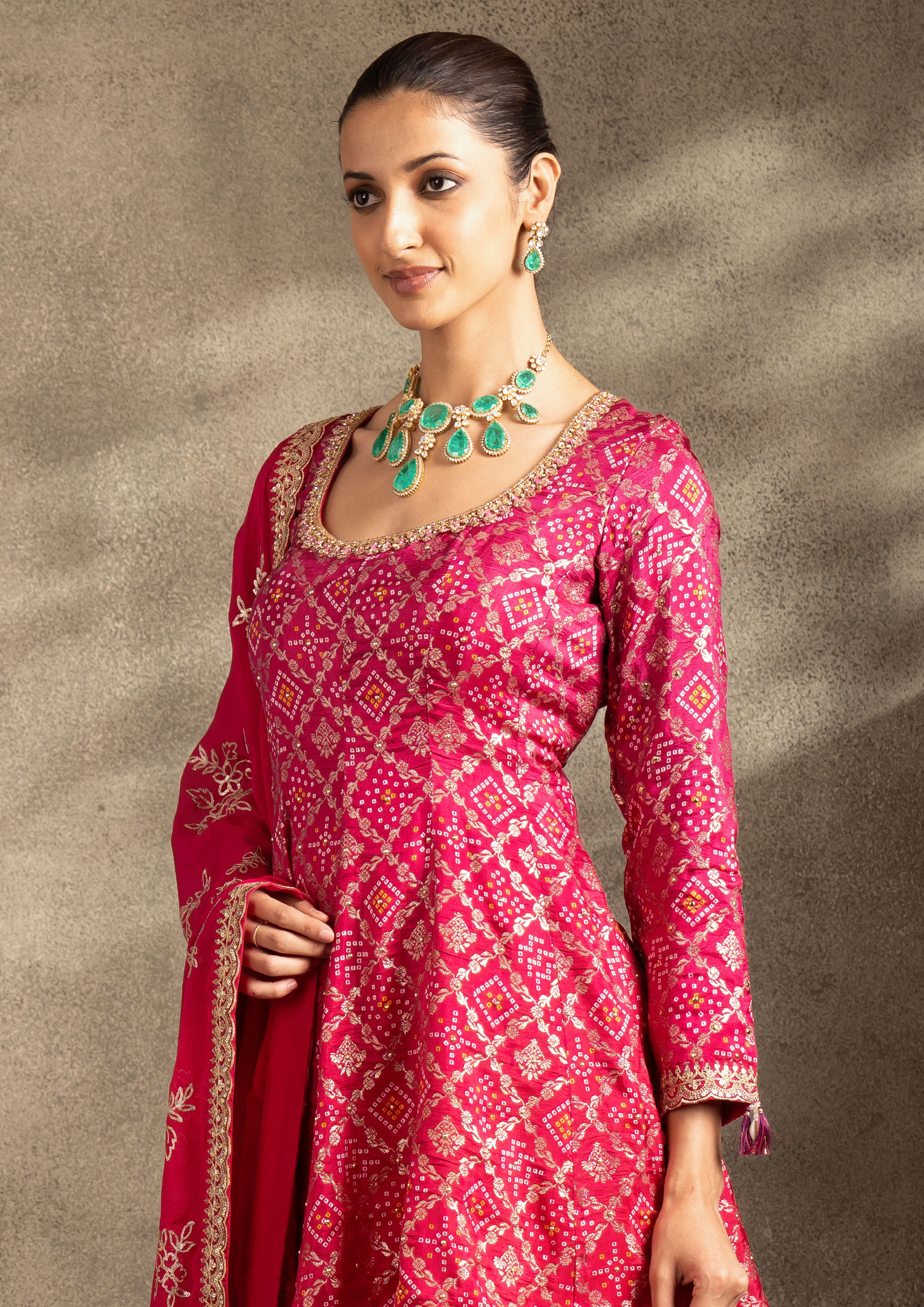 Twamev Women Pink Celebration Resplendence Stitched Suit