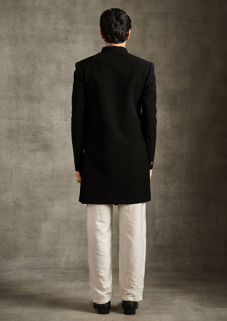 Twamev Men Black Majesty Indo Western