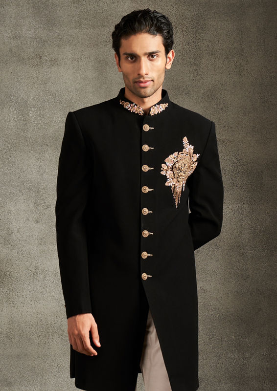 Twamev Men Black Majesty Indo Western