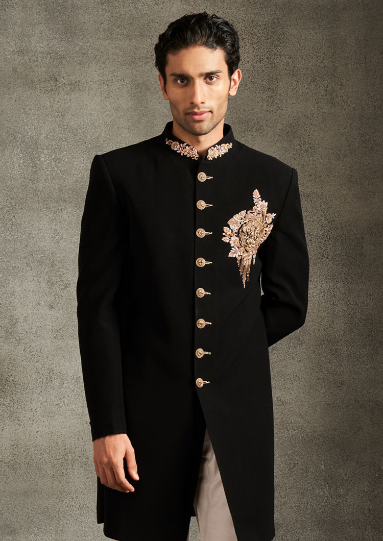 Twamev Men Black Majesty Indo Western