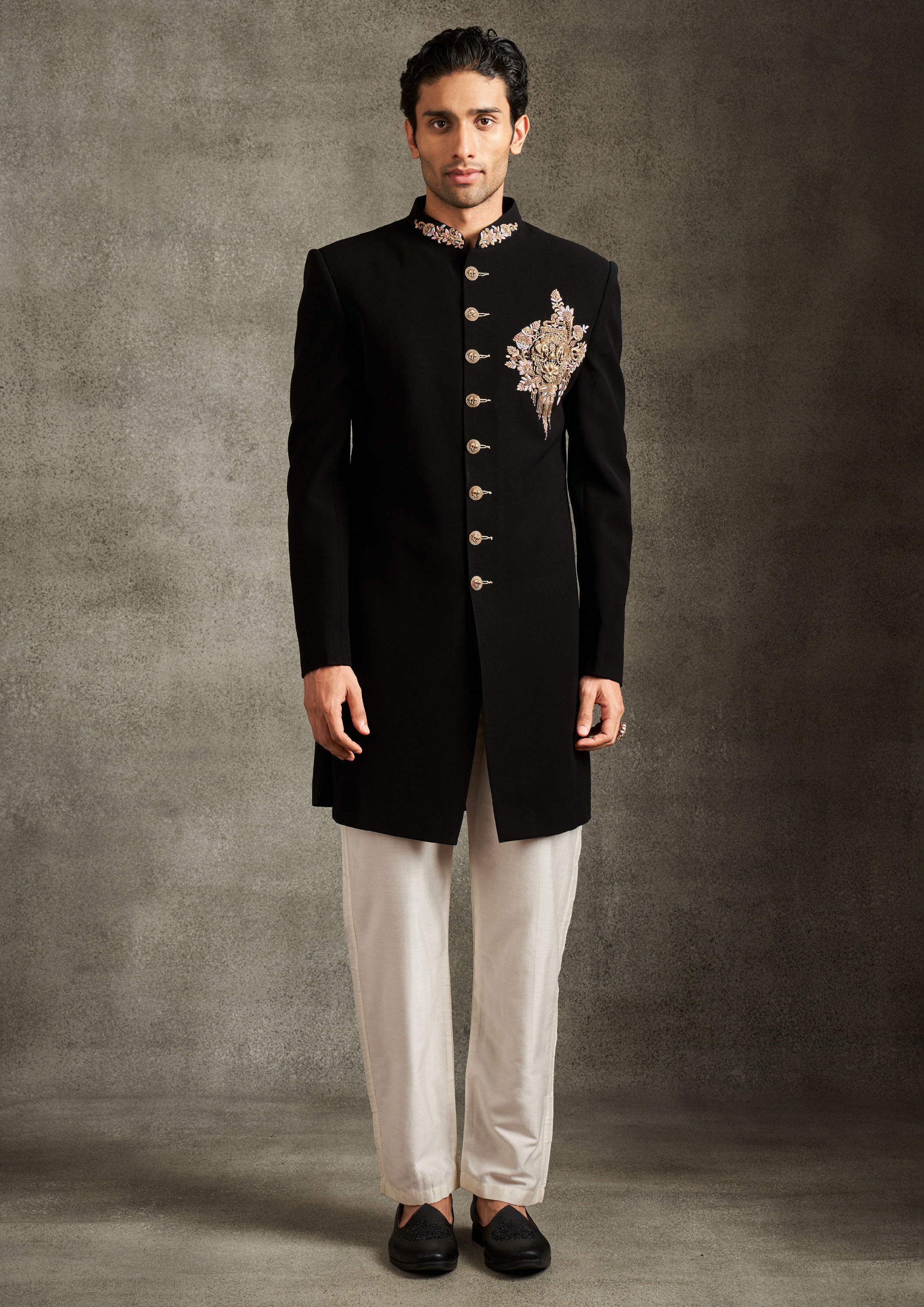 Twamev Men Black Majesty Indo Western