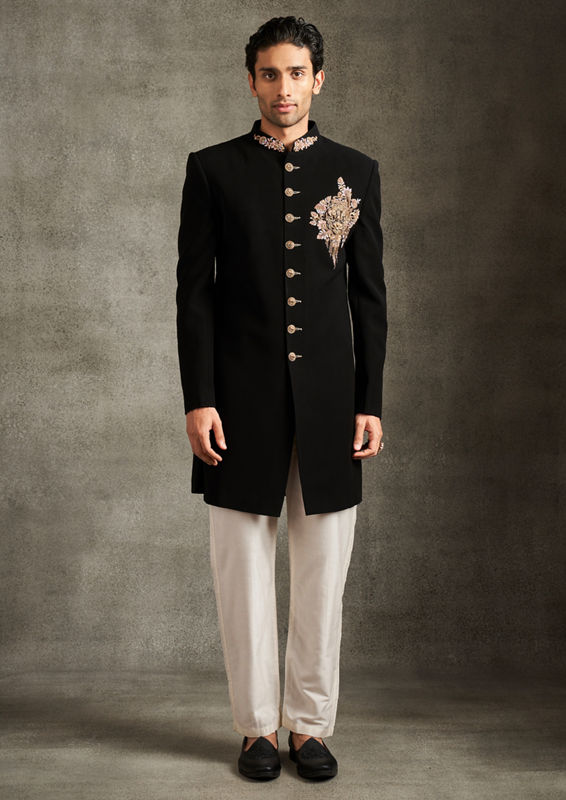 Twamev Men Black Majesty Indo Western