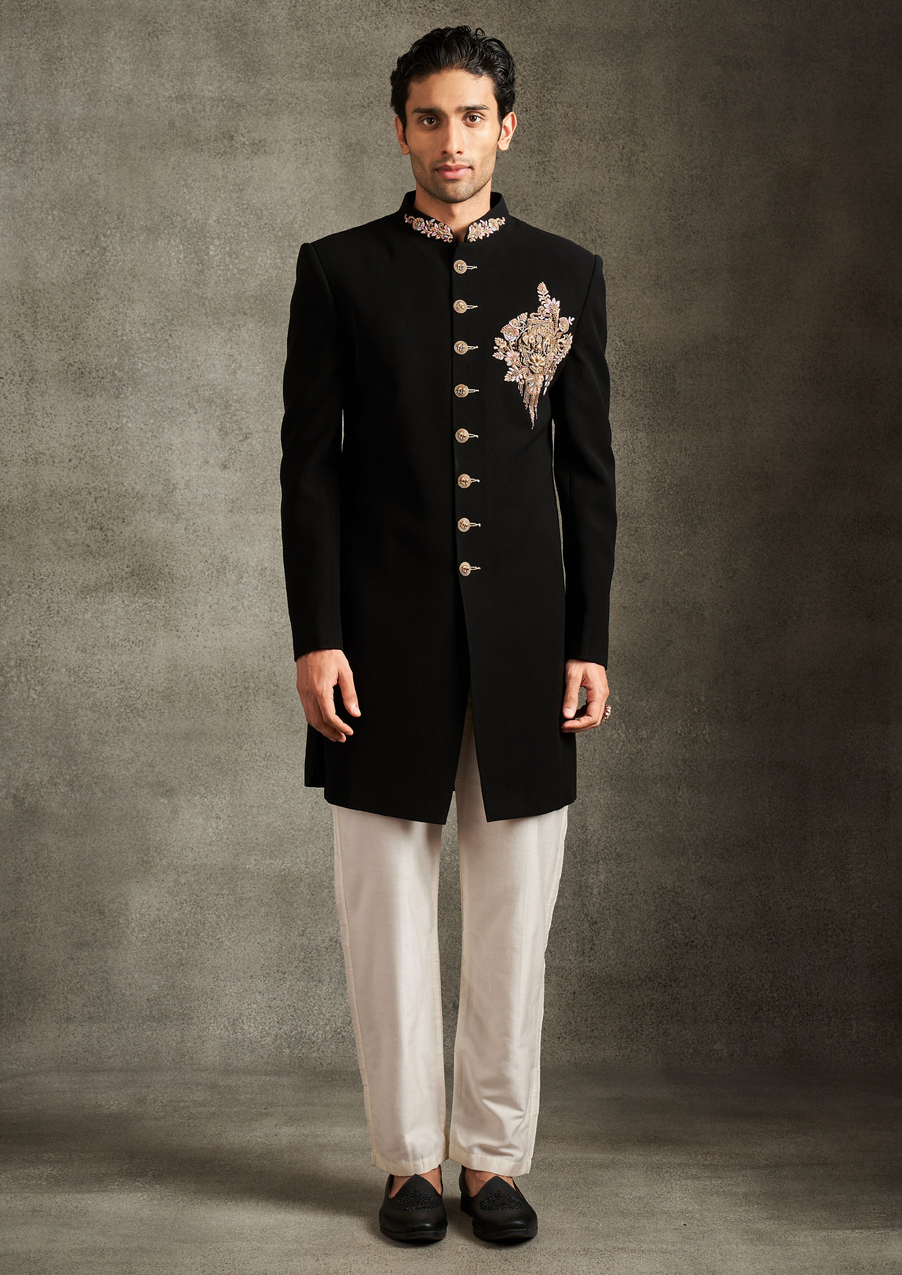 Twamev Men Black Majesty Indo Western