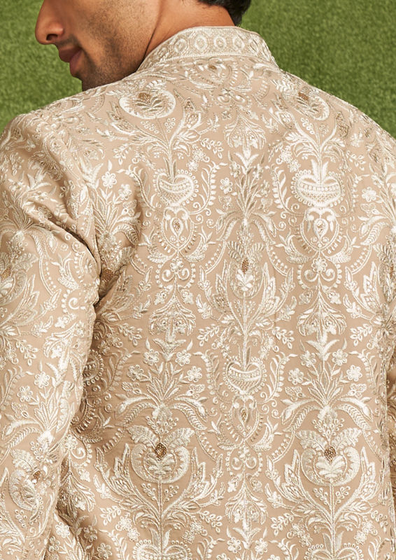 Twamev Men Fawn Georgette Elegance Indo Western