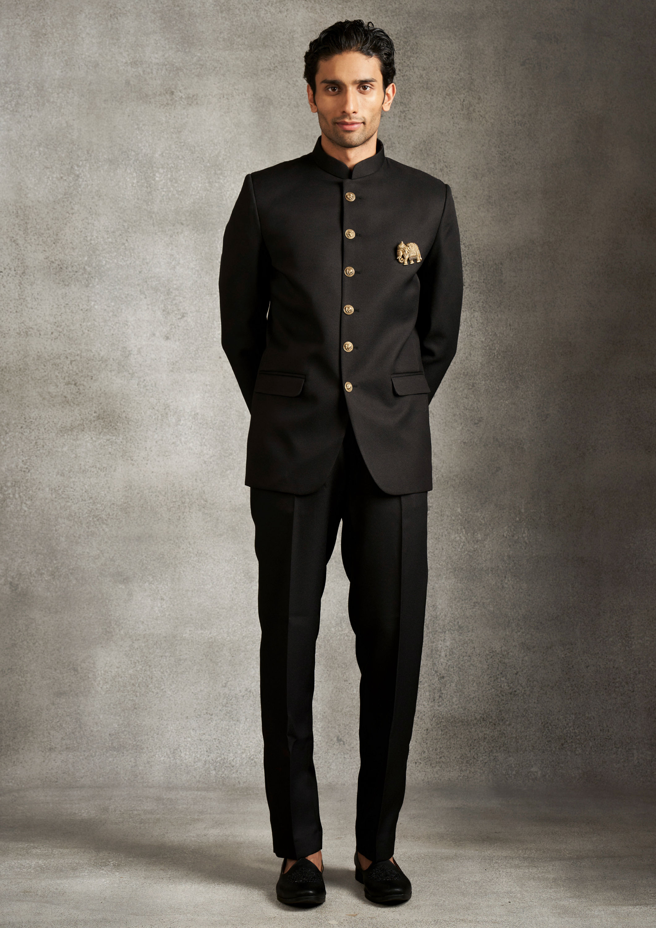 Twamev Men Black Majesty Jodhpuri Set