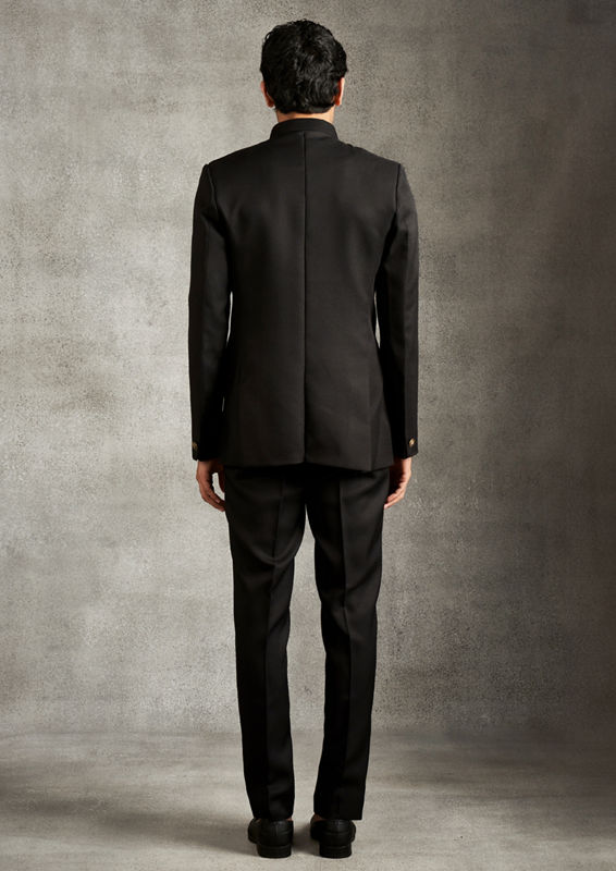 Twamev Men Black Majesty Jodhpuri Set