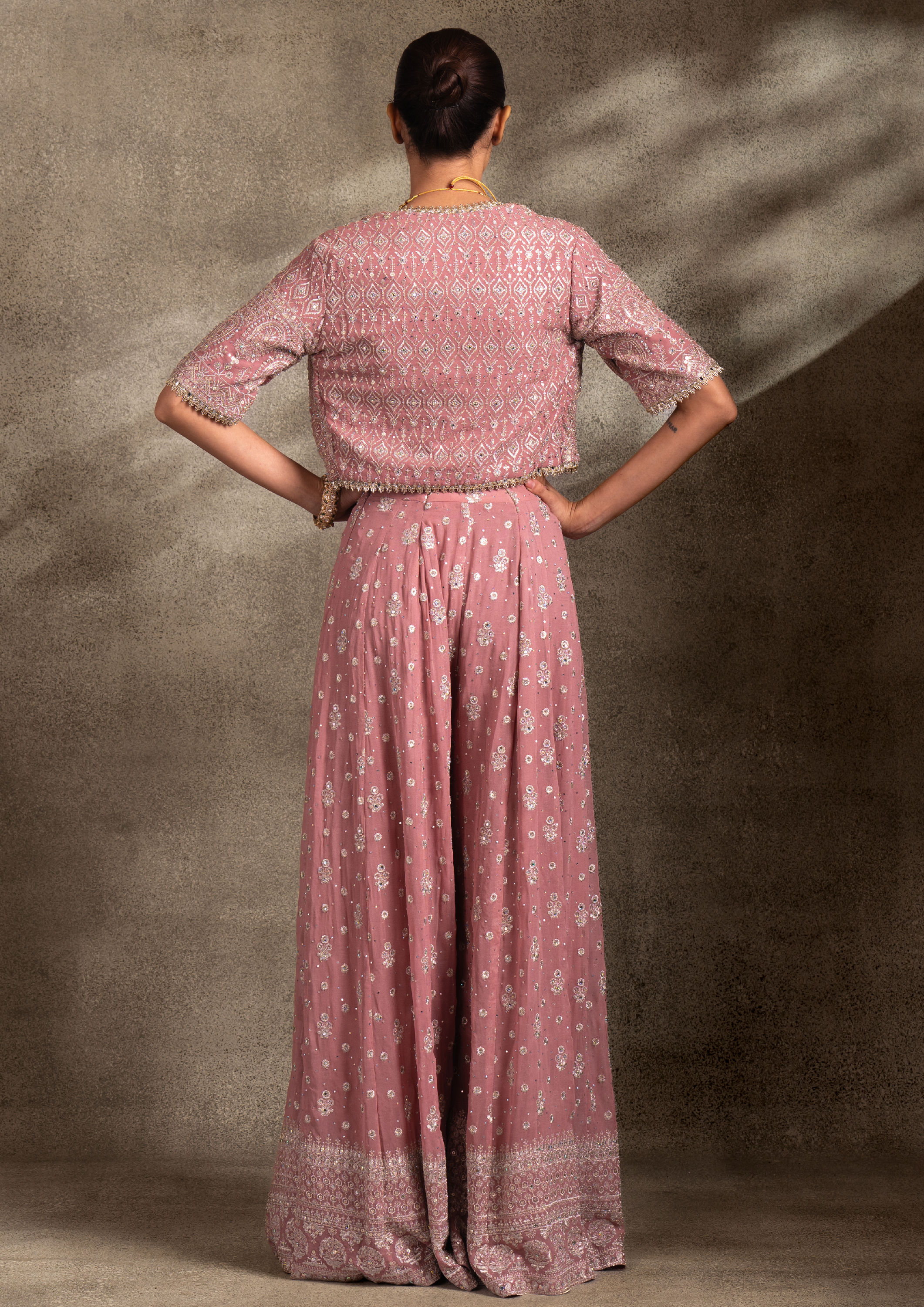 Twamev Women Purple Georgette Indo Western