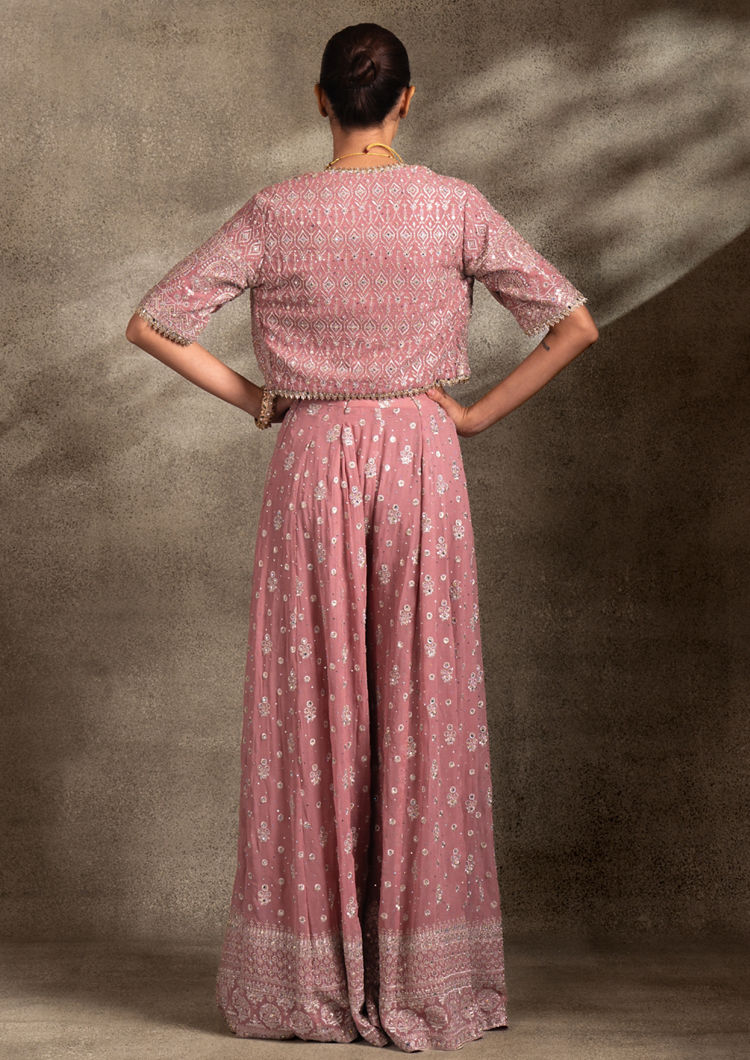 Twamev Women Purple Georgette Indo Western