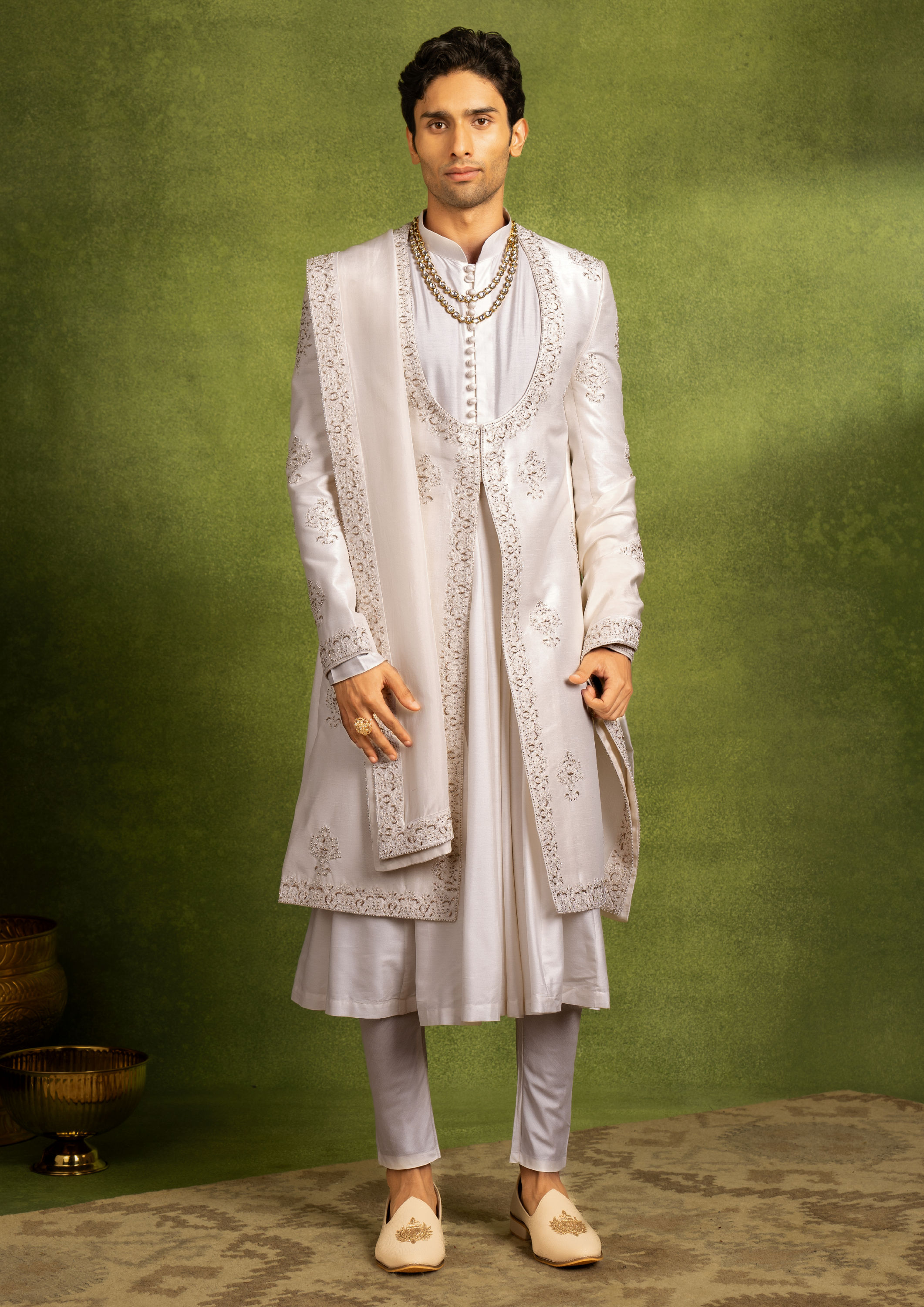 Twamev Men Regal Cream Delight Sherwani