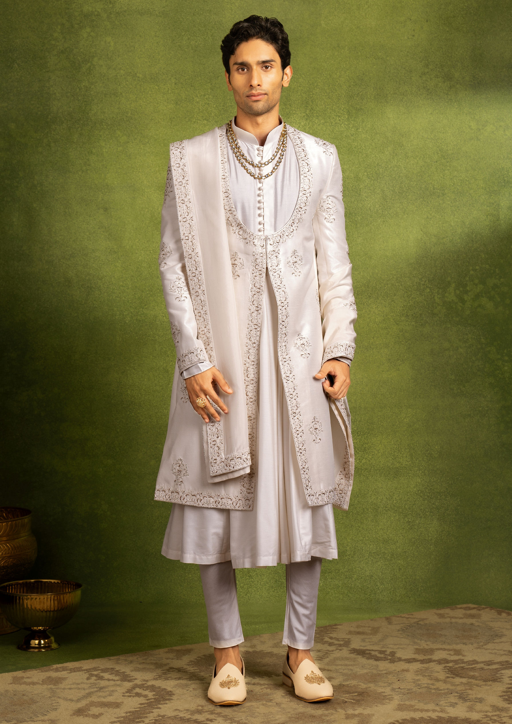 Twamev Men Regal Cream Delight Sherwani