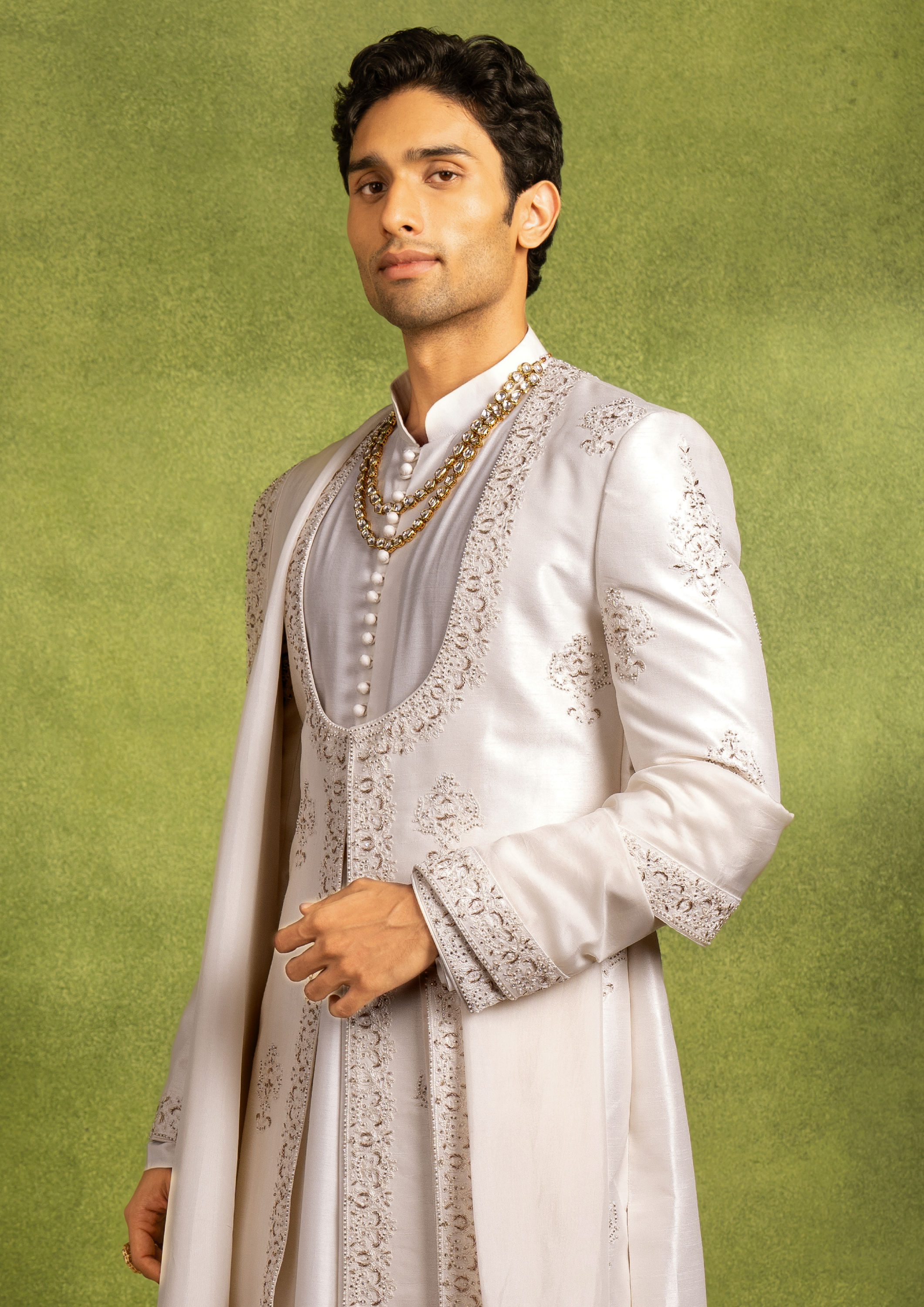 Twamev Men Regal Cream Delight Sherwani
