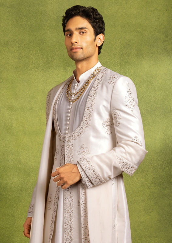 Twamev Men Regal Cream Delight Sherwani
